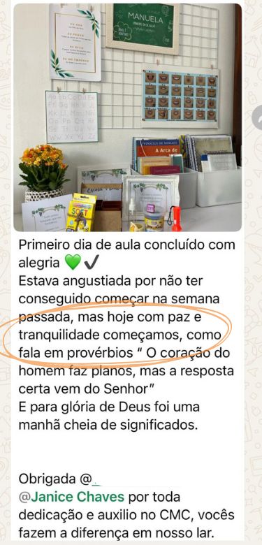 Depoimento de uma família do CMC, número 26