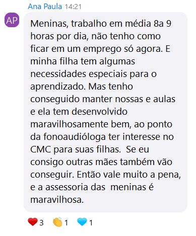Depoimento de uma família do CMC, número 43